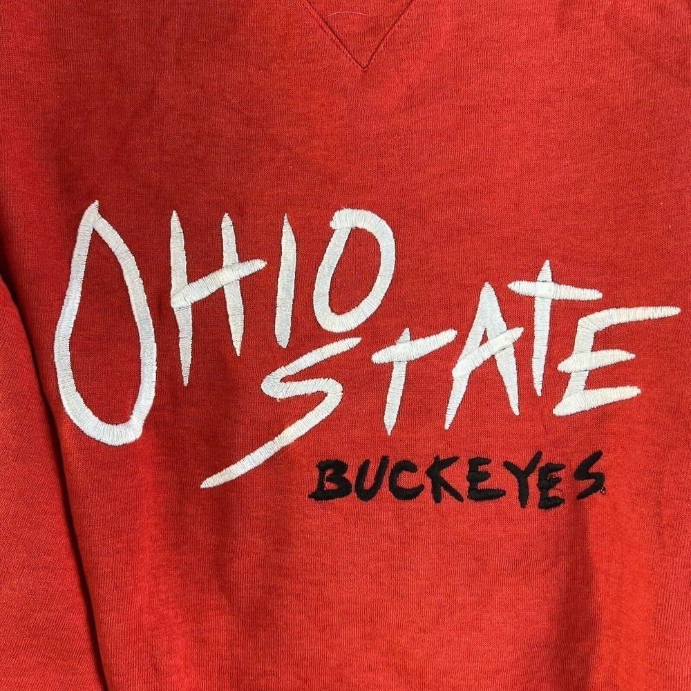 Vintage XL Ohio State Buckeyes Sweatshirt OSU Red Pullover Graphic Mens 90s - Picture 6 of 13
